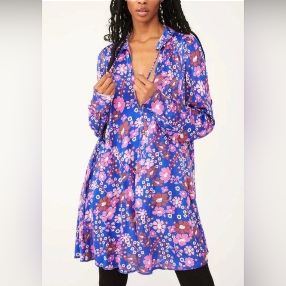 Free People satiny dress. NWT! Flirty and fun! - Picture 2 of 10